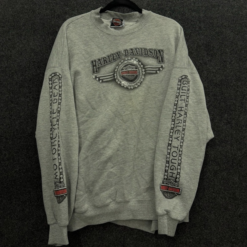 Vintage Harley Davidson Woodstock Lee 90s Sweatshirt Gray 3XL Gear Sleeve